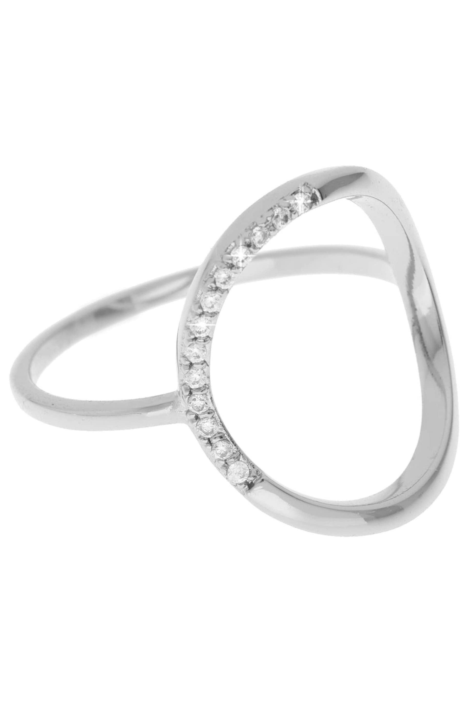 Mint Velvet Silver Plated Oval Pave Ring - Image 4 of 4