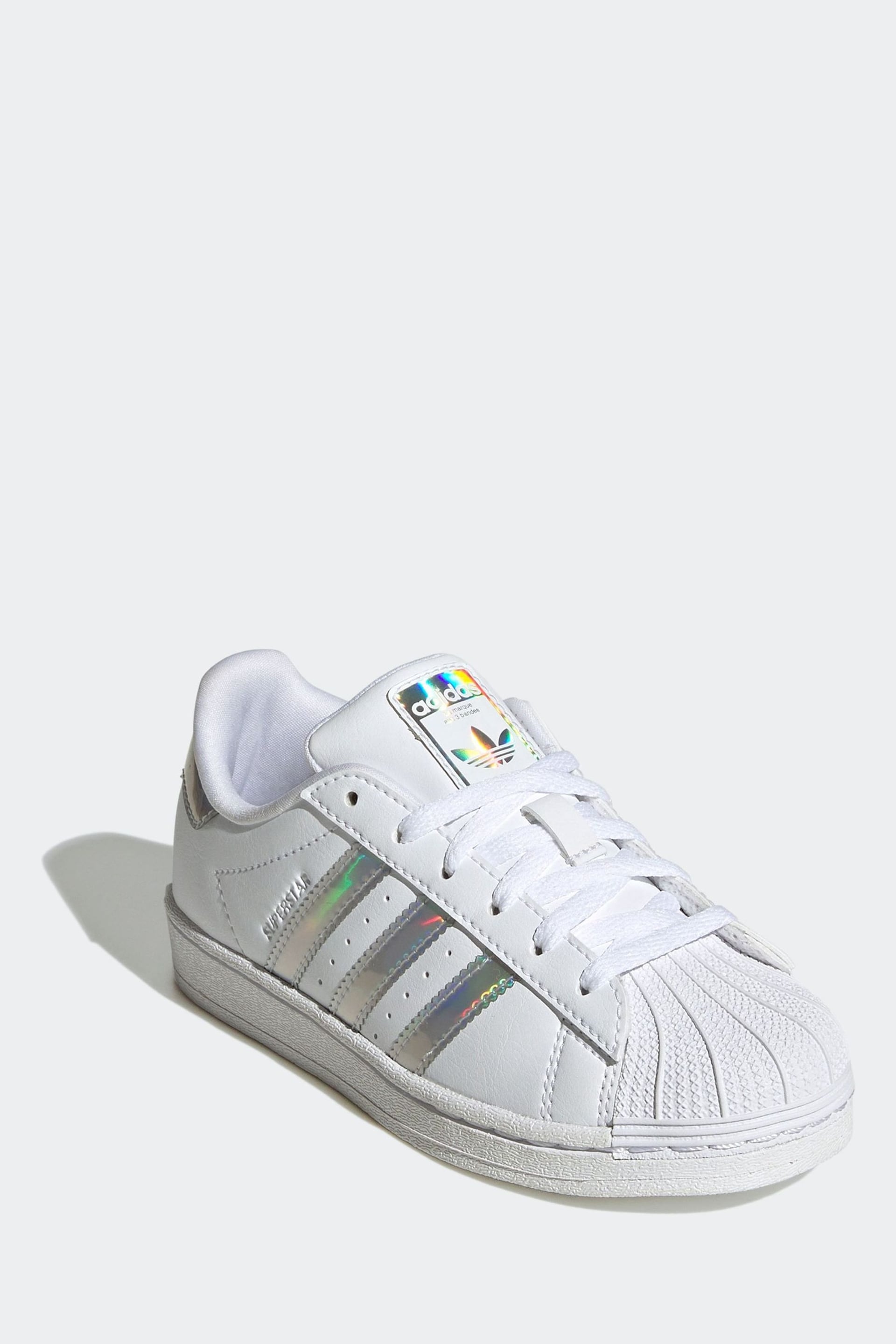 adidas Originals Superstar Kids White Trainers - Image 3 of 9