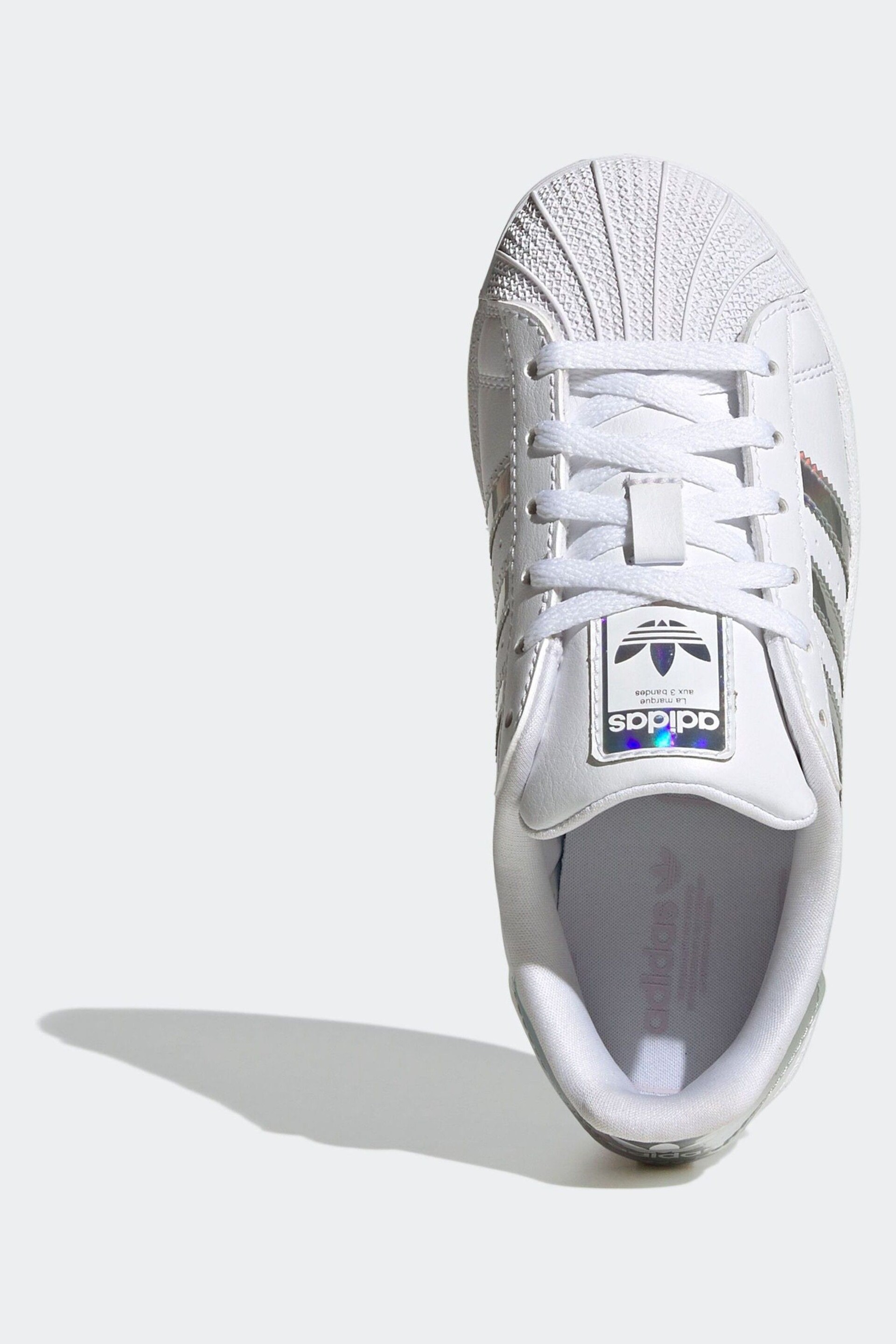 adidas Originals Superstar Kids White Trainers - Image 6 of 9