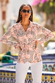 Sosandar Pink Knot Front Shirt - Image 4 of 5