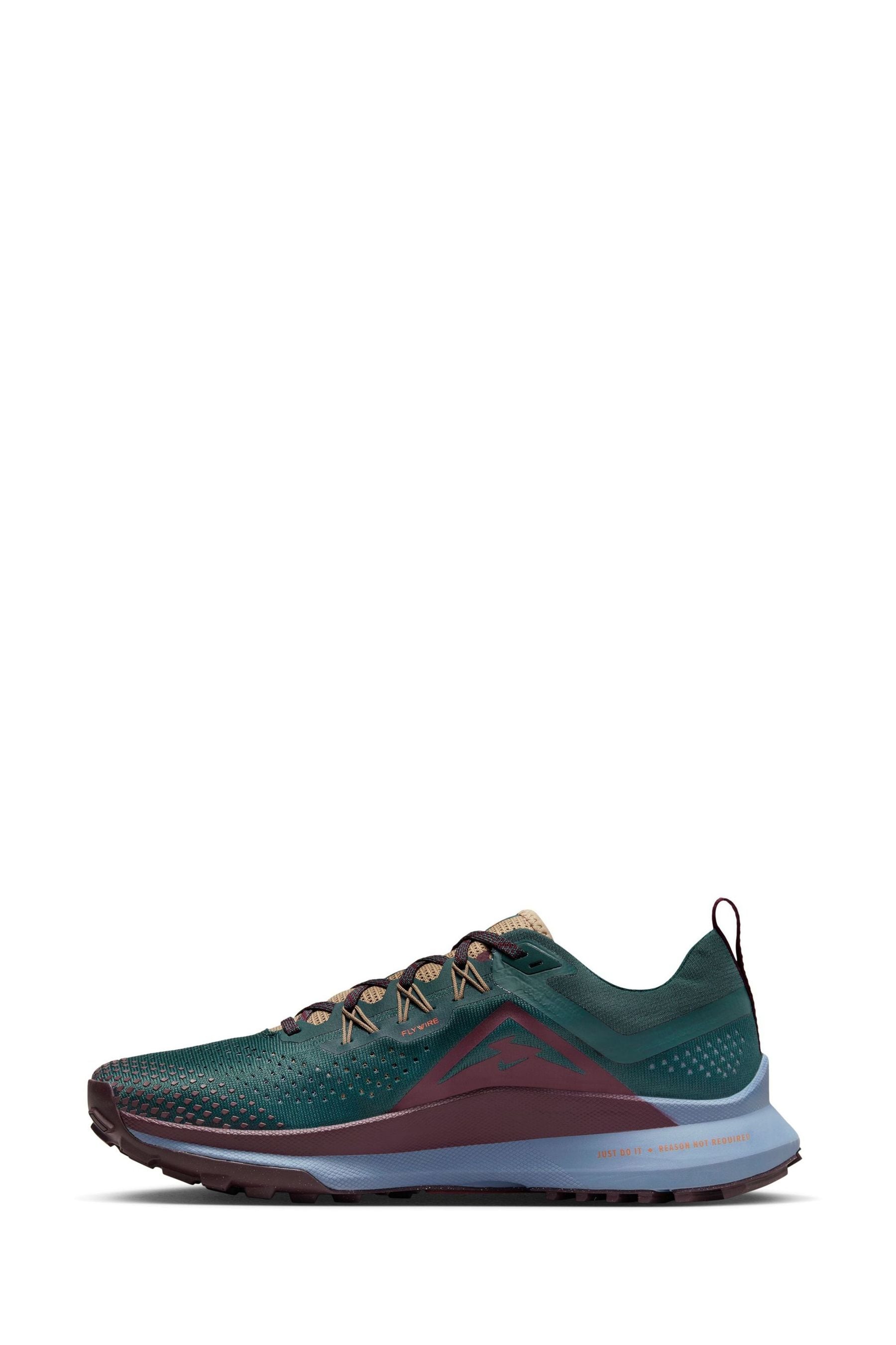 Buy Nike Green React Pegasus Trail 4 Running Trainers from the