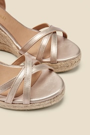 Sosandar Silver Strappy Leather Wedge Espadrilles - Image 5 of 5