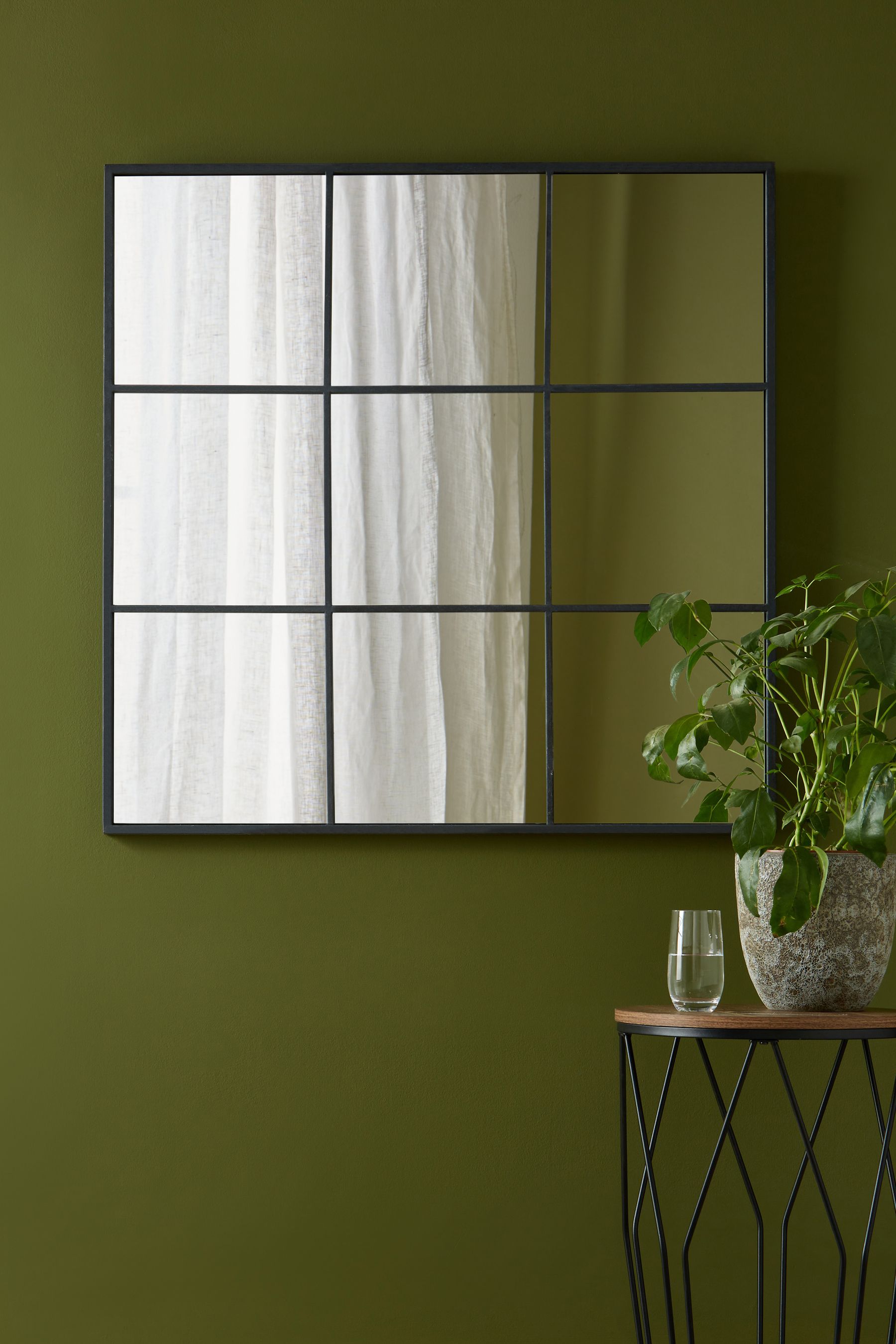 Buy Black Metal Window Square Square Wall Mirror from the Next UK ...