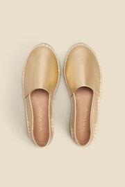 Sosandar Gold Flat Closed Toe Leather Espadrilles - Image 3 of 3