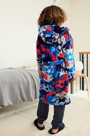 Navy Blue/Red Football Fleece Dressing Gown (3-16yrs) - Image 3 of 7