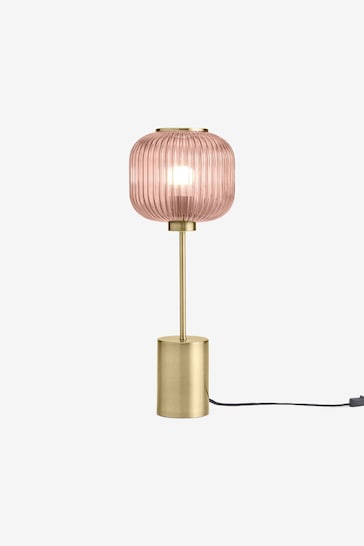MADE.COM Pink & Antique Brass Briz Table Lamp