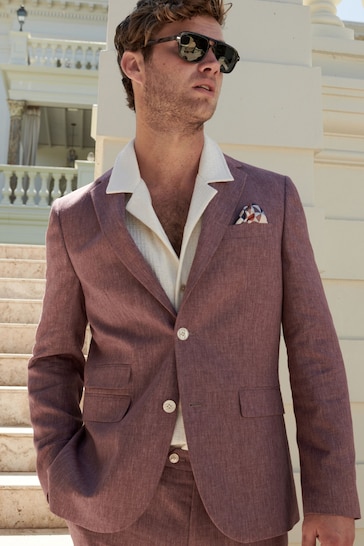 Pink Linen Suit: Jacket