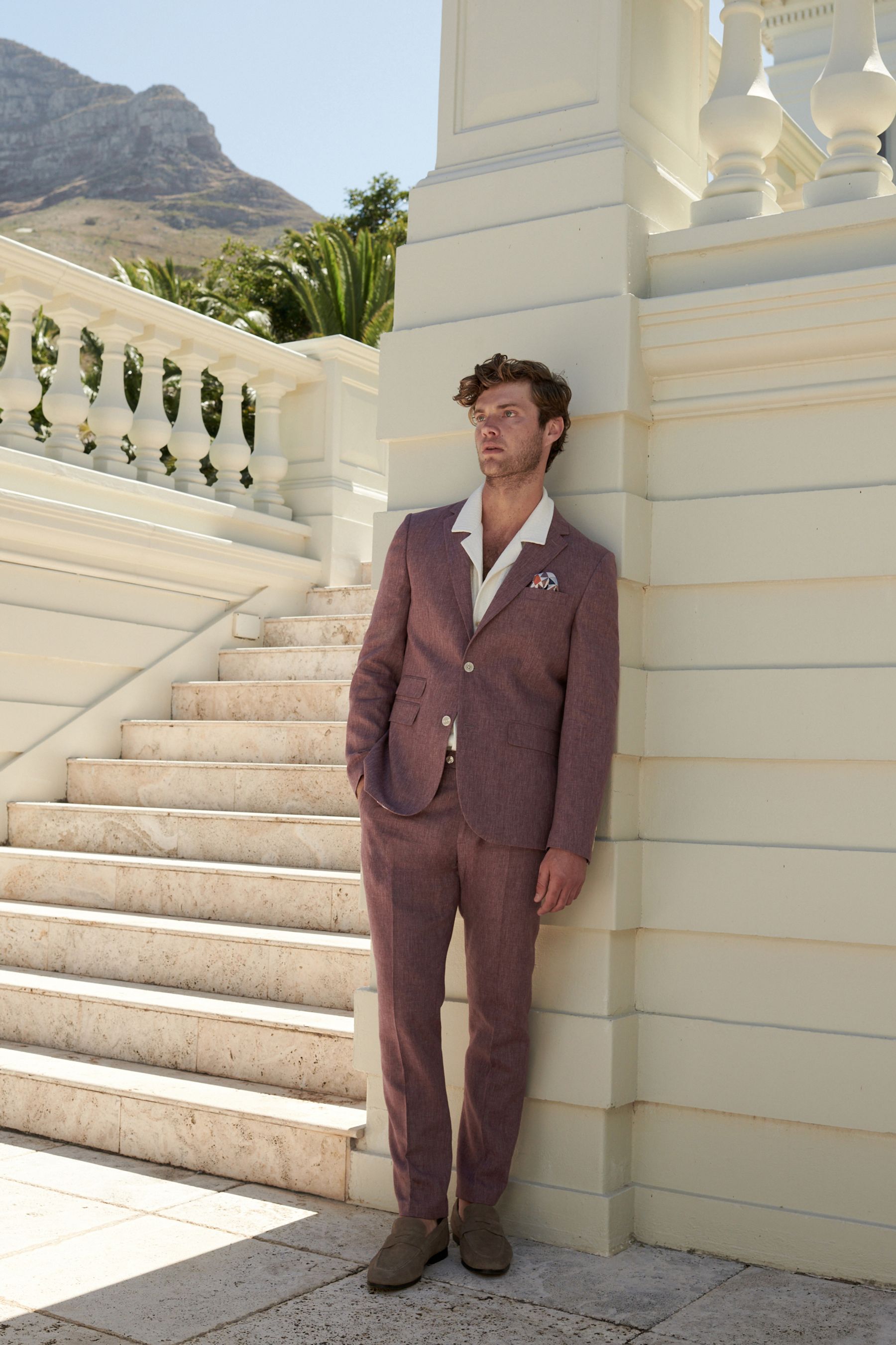 Buy Pink Slim Fit Linen Blend Suit Jacket from the Next UK online shop