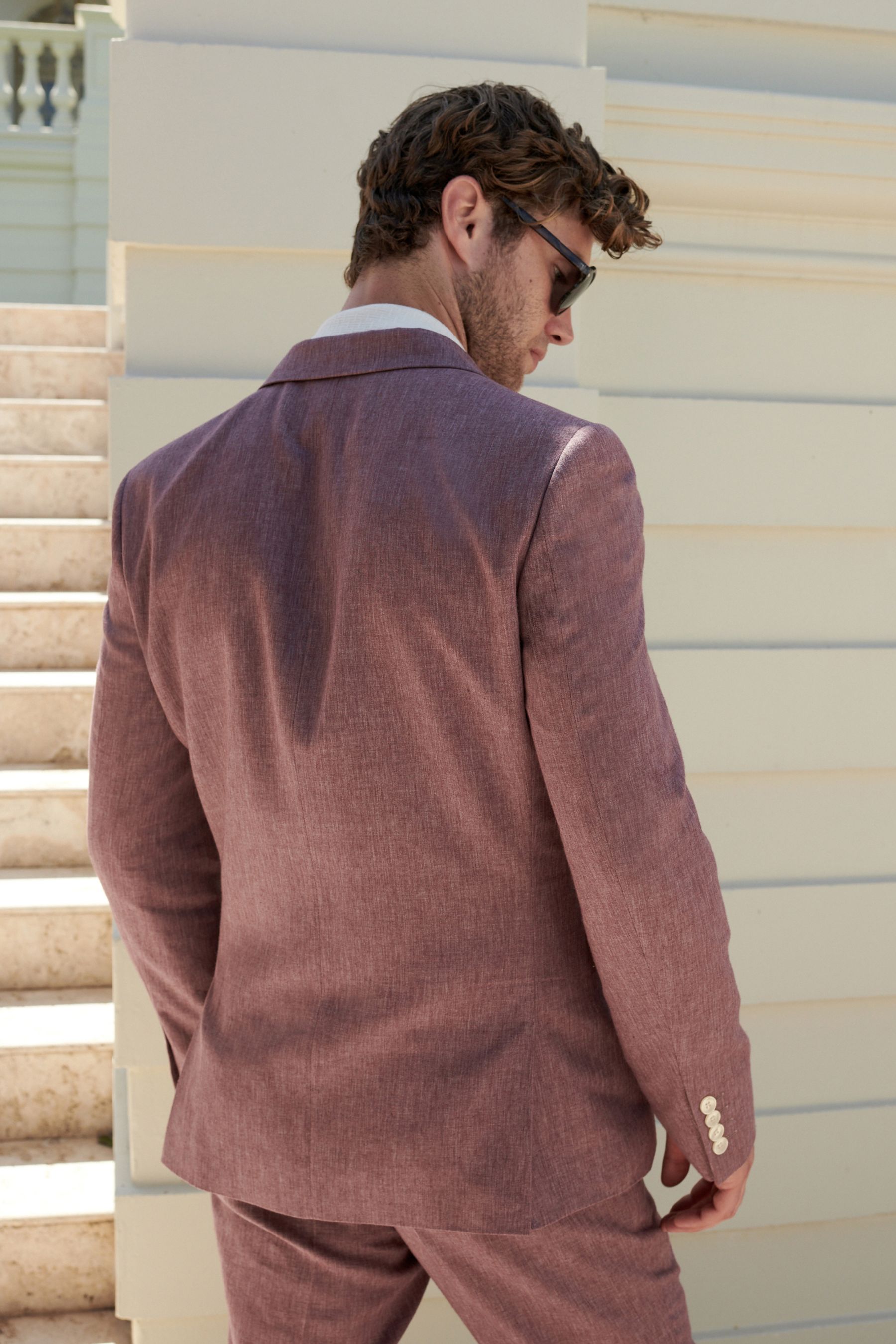 Pink linen jacket shop