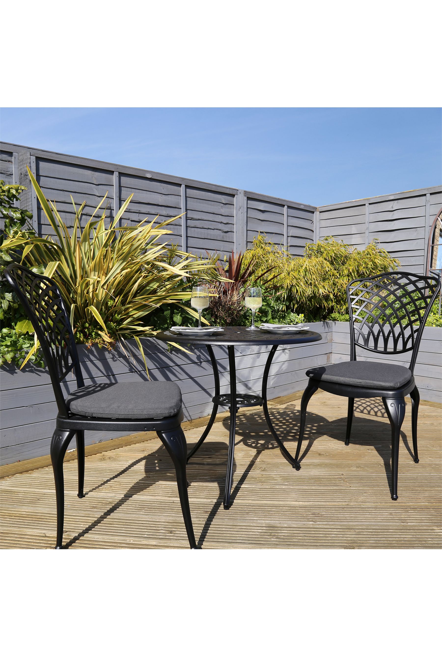 Buy Charles Bentley Grey Garden Cast Aluminium Bistro Table And Chairs Set from the Next UK online shop
