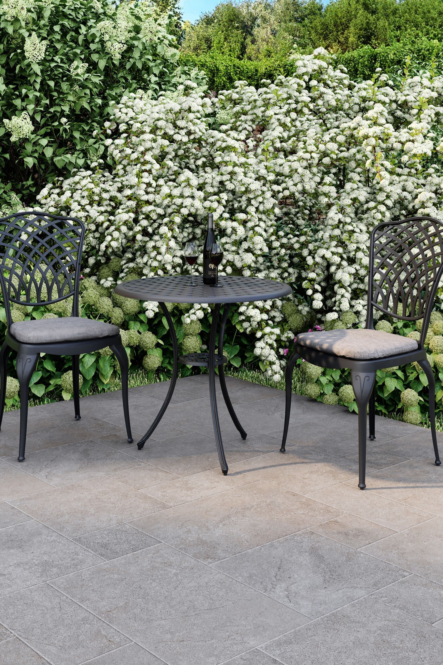 Buy Charles Bentley Grey Garden Cast Aluminium Bistro Table And Chairs ...