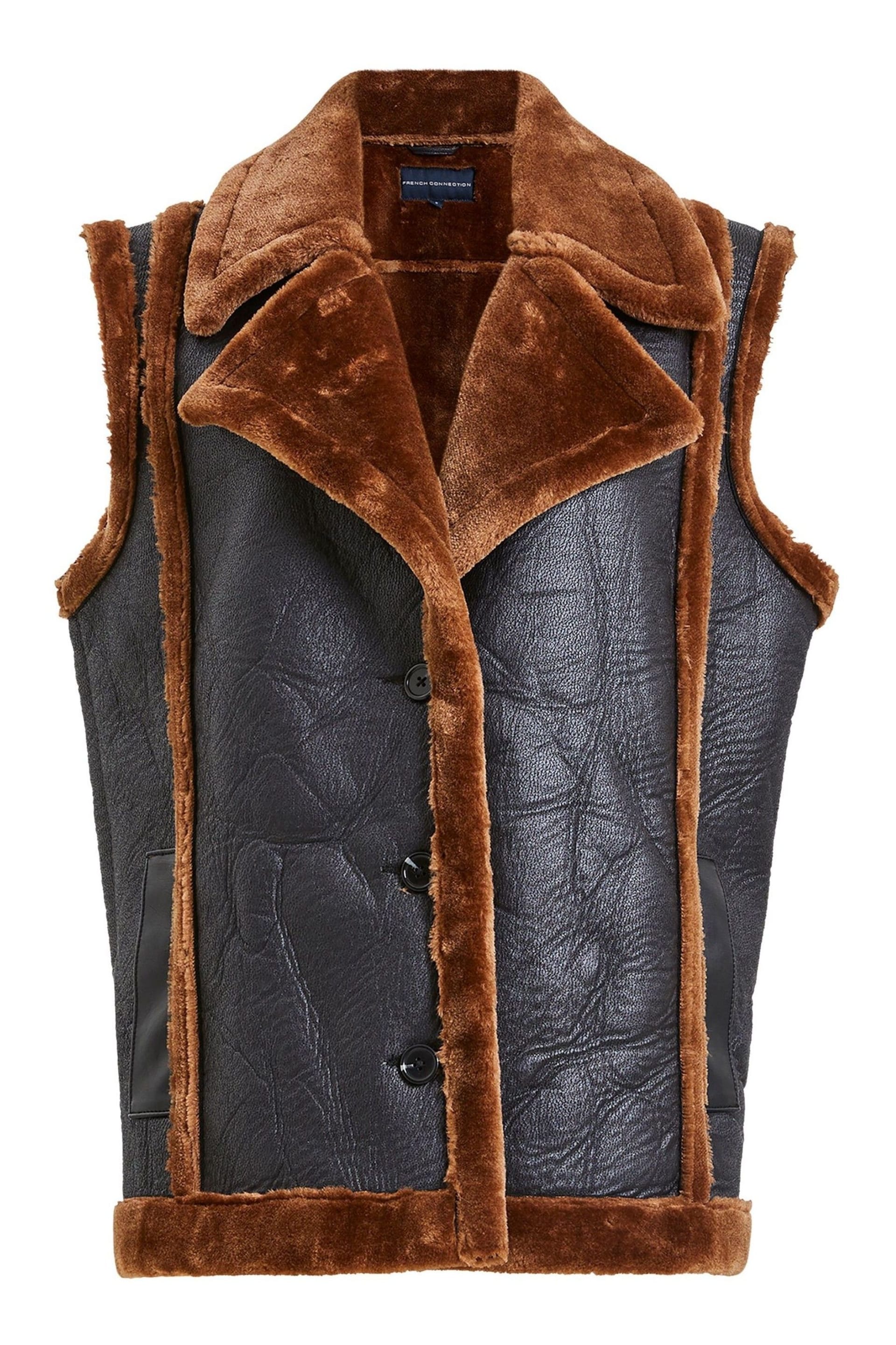 French Connection Belen Faux Fur Gilet - Image 4 of 4