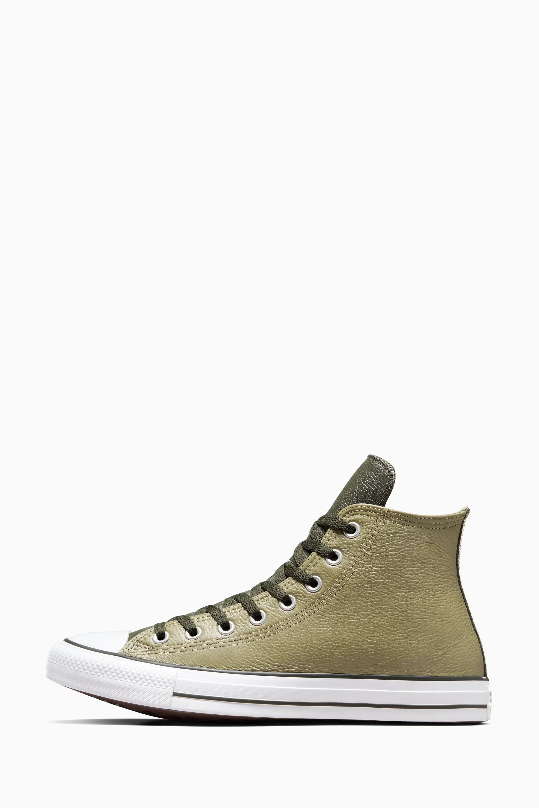 Buy Converse Green Chuck Taylor All Star High Top Leather Trainers from Next Luxembourg