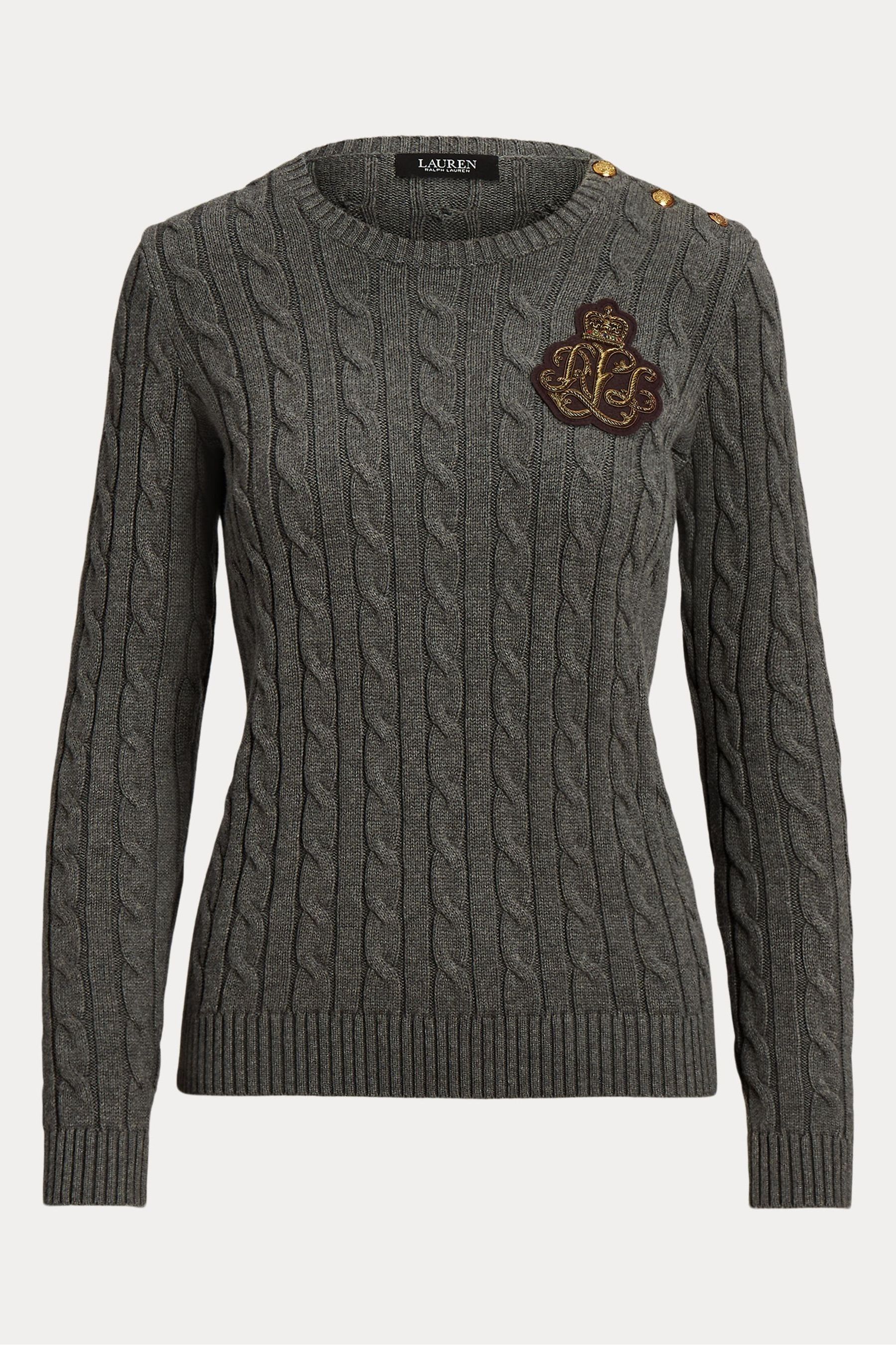 Ralph lauren womens full zip cable knit crest sweater online