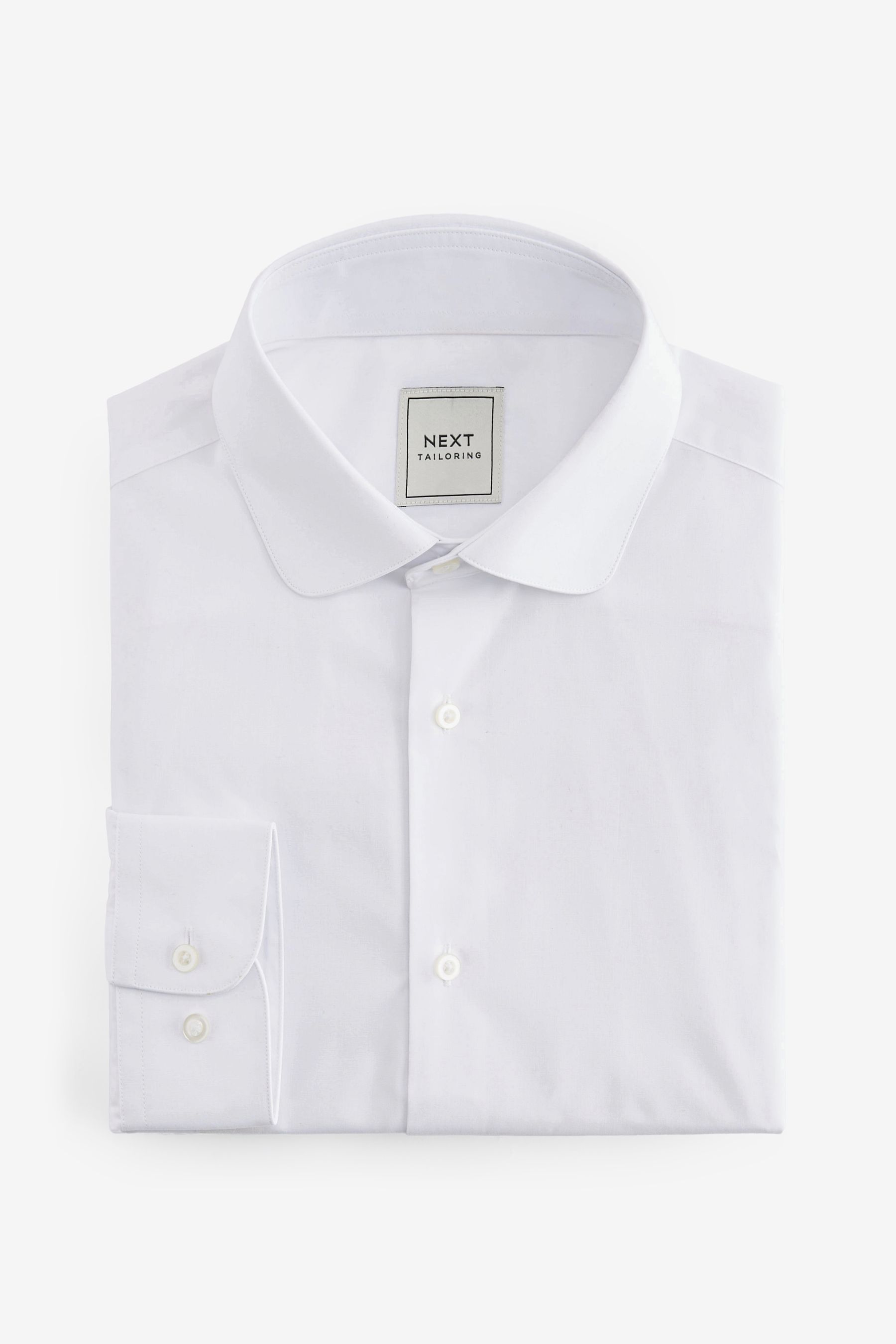 Buy White Penny Collar Easy Care Single Cuff Shirt from the Next UK online shop