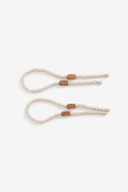 Natural Magnetic Rope and Wood Curtain Tiebacks Set of 2 - Image 3 of 4