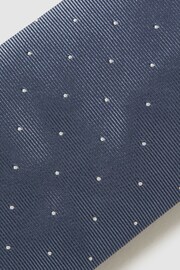 Reiss Airforce Blue Liam Silk Polka Dot Tie - Image 4 of 5