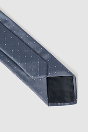 Reiss Airforce Blue Liam Silk Polka Dot Tie - Image 5 of 5