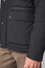 Black Diamond Quilted Shower Resistant Biker Jacket - Image 6 of 10