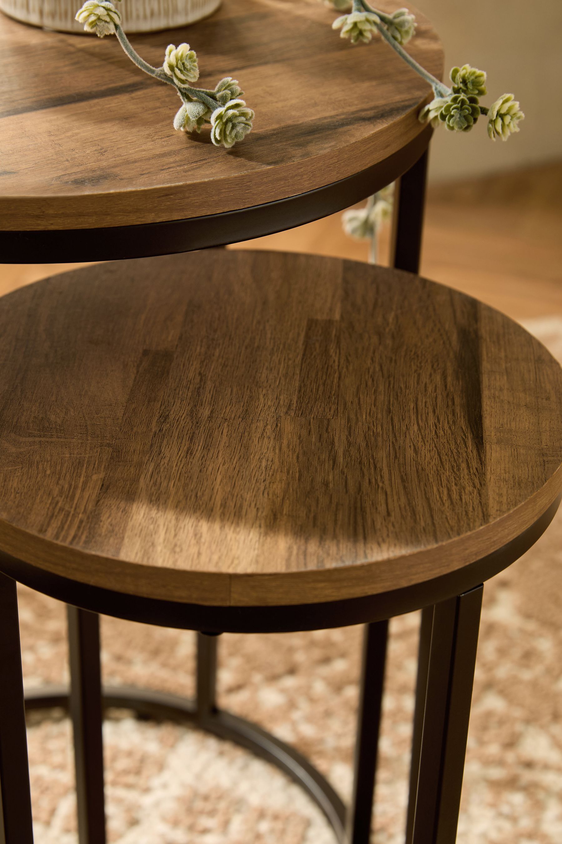Faux leather sales nest of tables