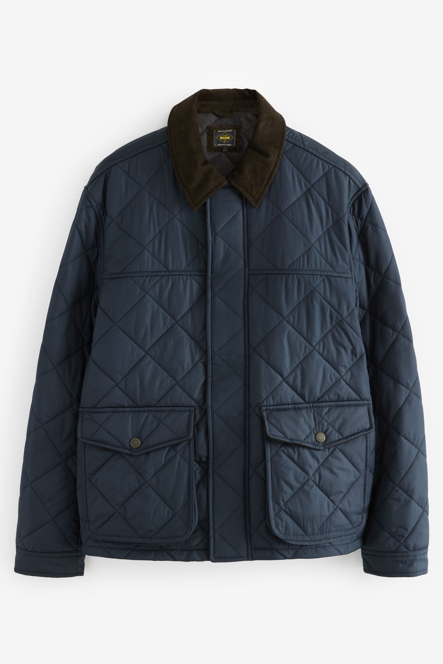 Mens quilted jacket with corduroy collar outlet