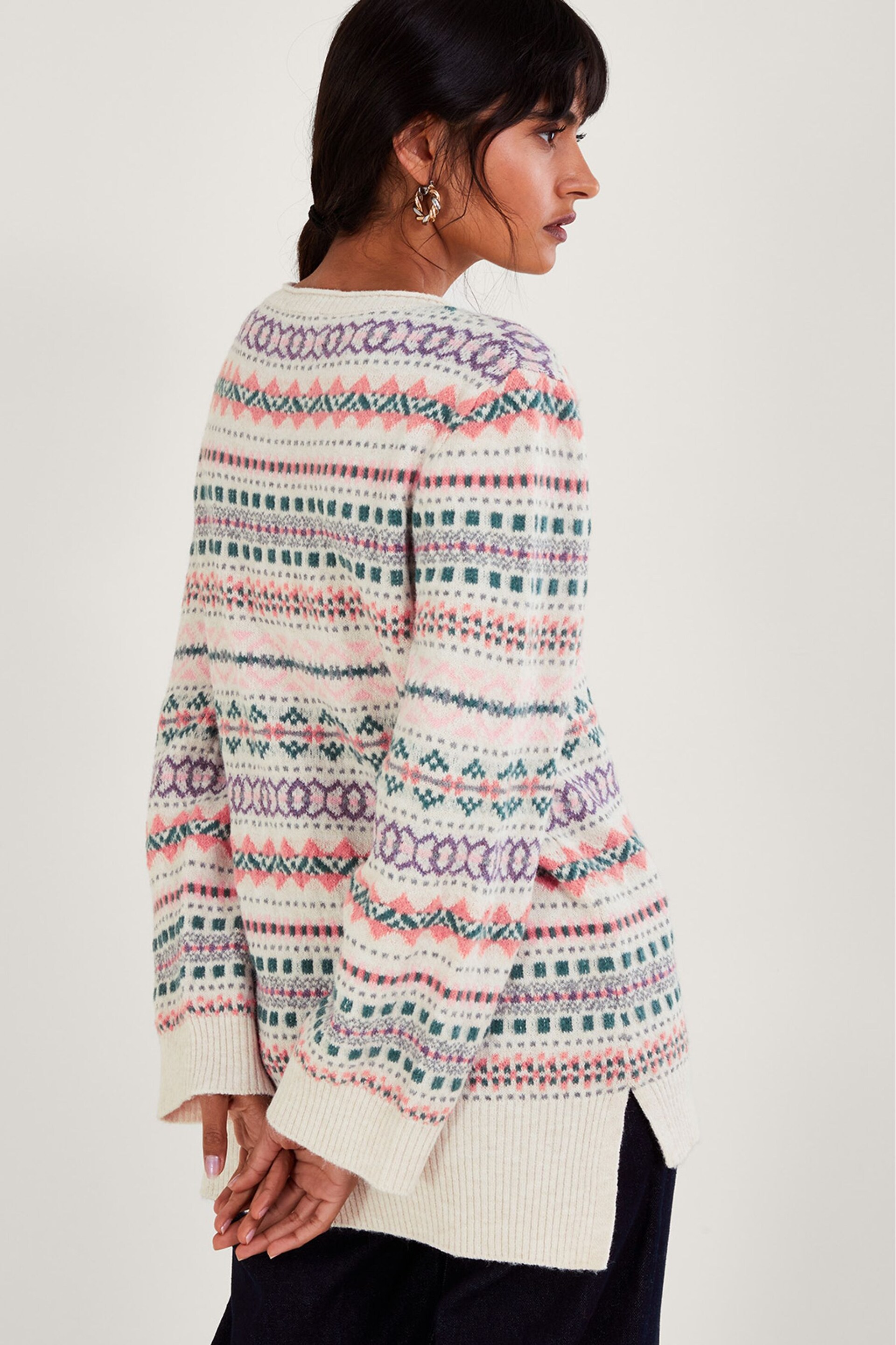 Monsoon Natural Fairisle Pattern Jumper - Image 2 of 5