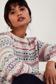 Monsoon Natural Fairisle Pattern Jumper - Image 4 of 5