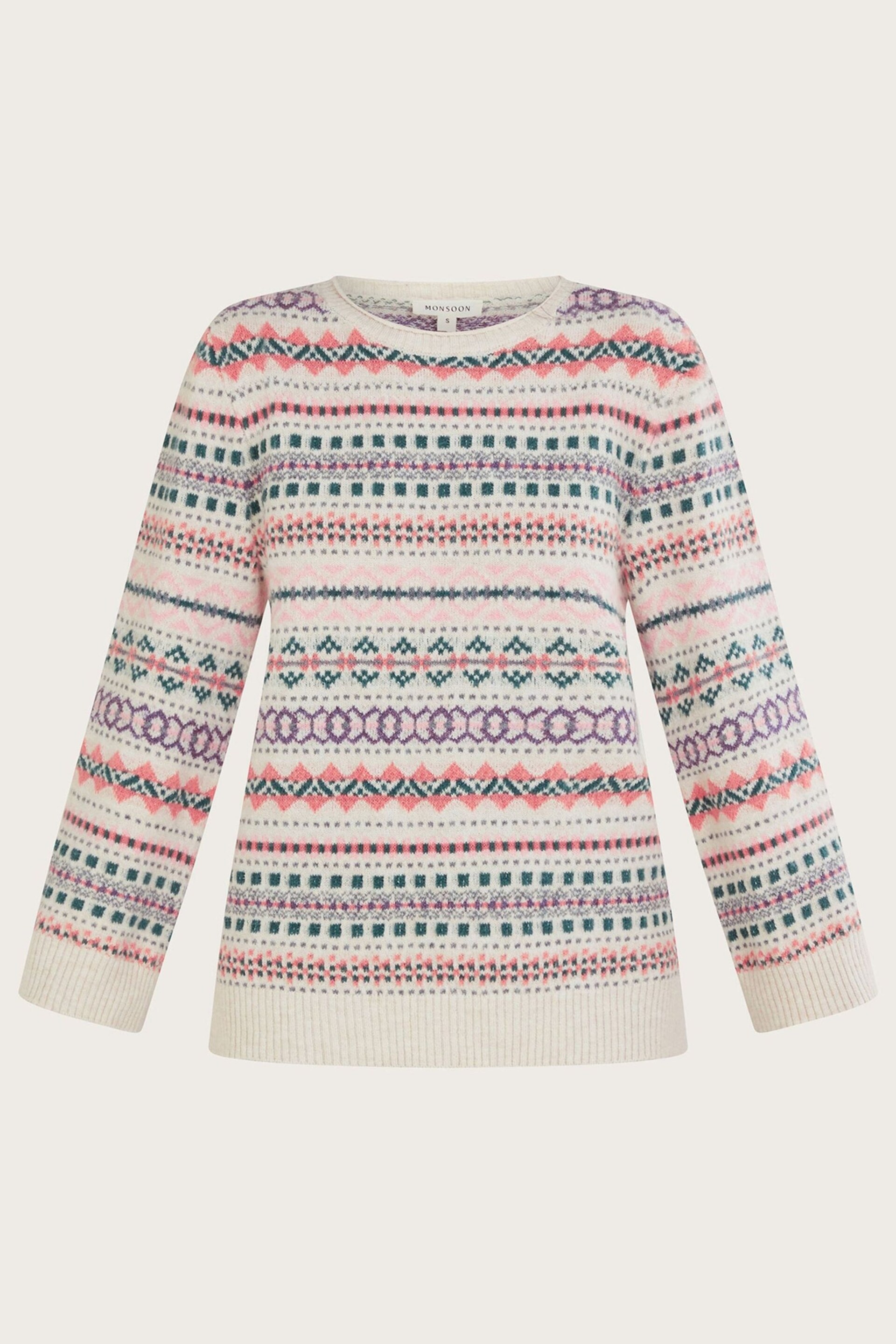 Monsoon Natural Fairisle Pattern Jumper - Image 5 of 5