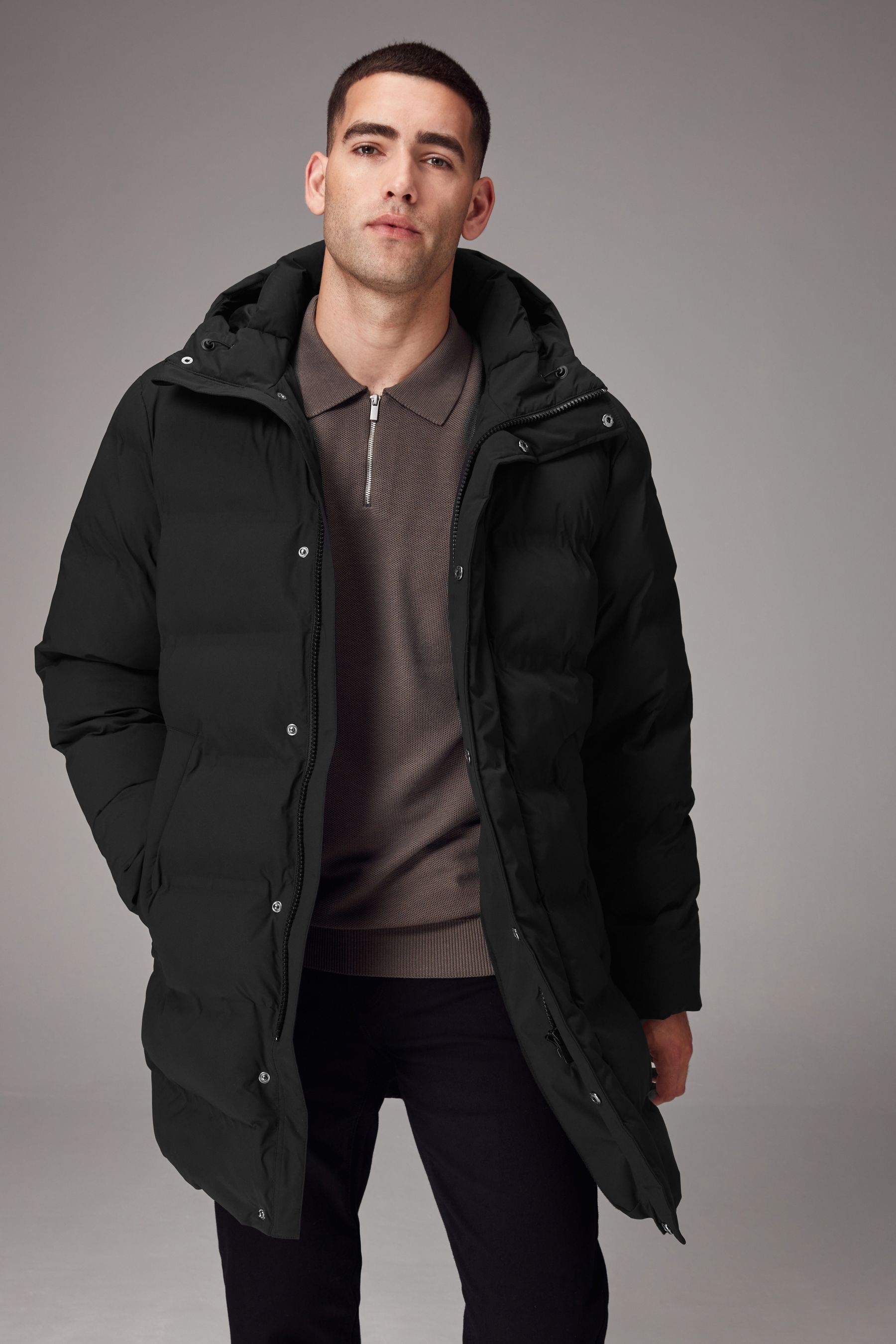 Next black puffer jacket deals
