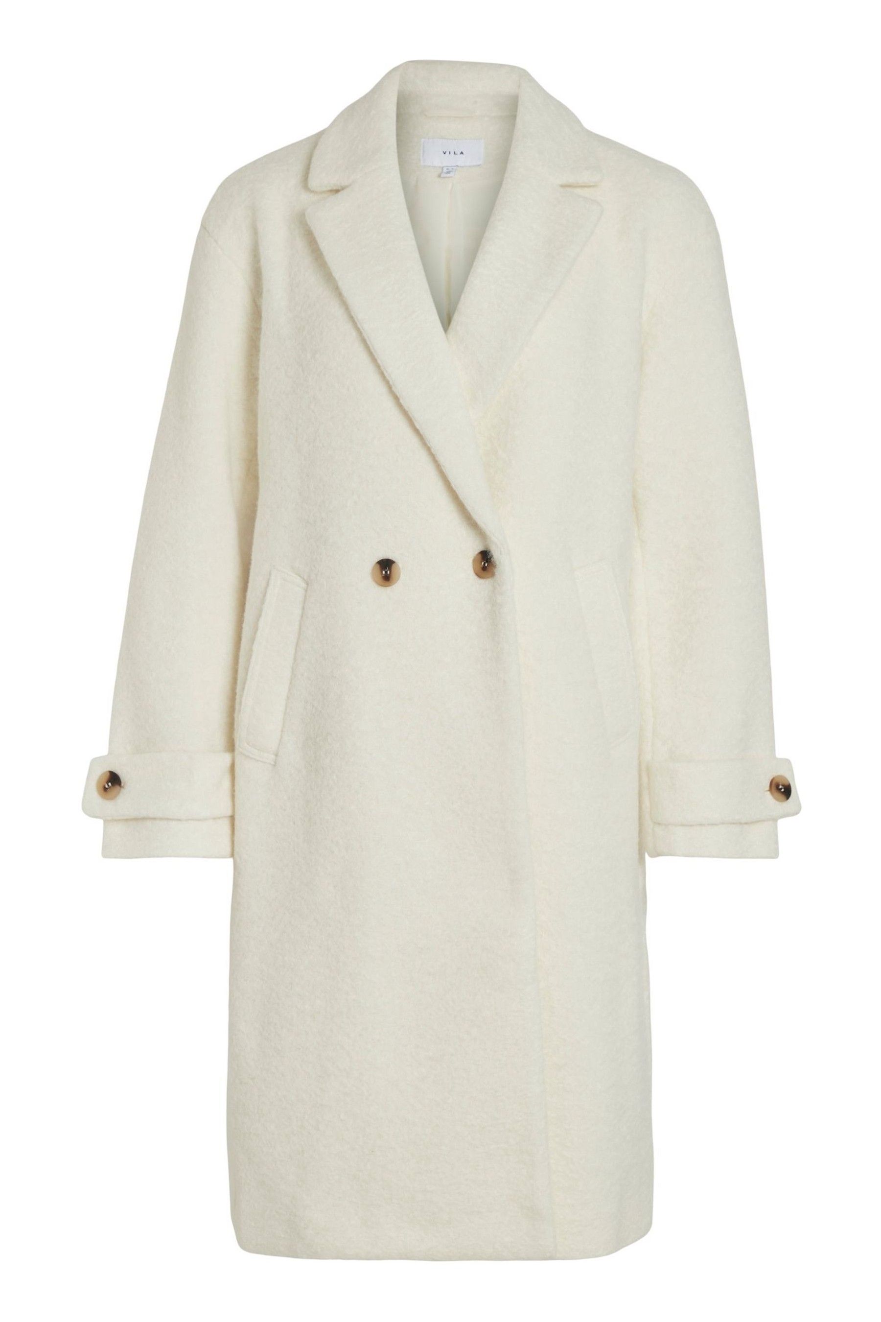 White discount boucle coat