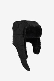 Black Quilted Trapper Hat (3mths-16yrs) - Image 1 of 2