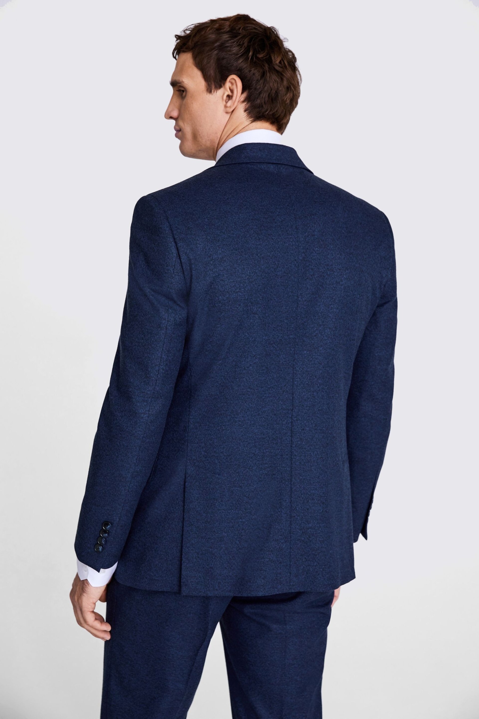 MOSS Tailored Fit Blue Flannel Jacket - Image 3 of 7