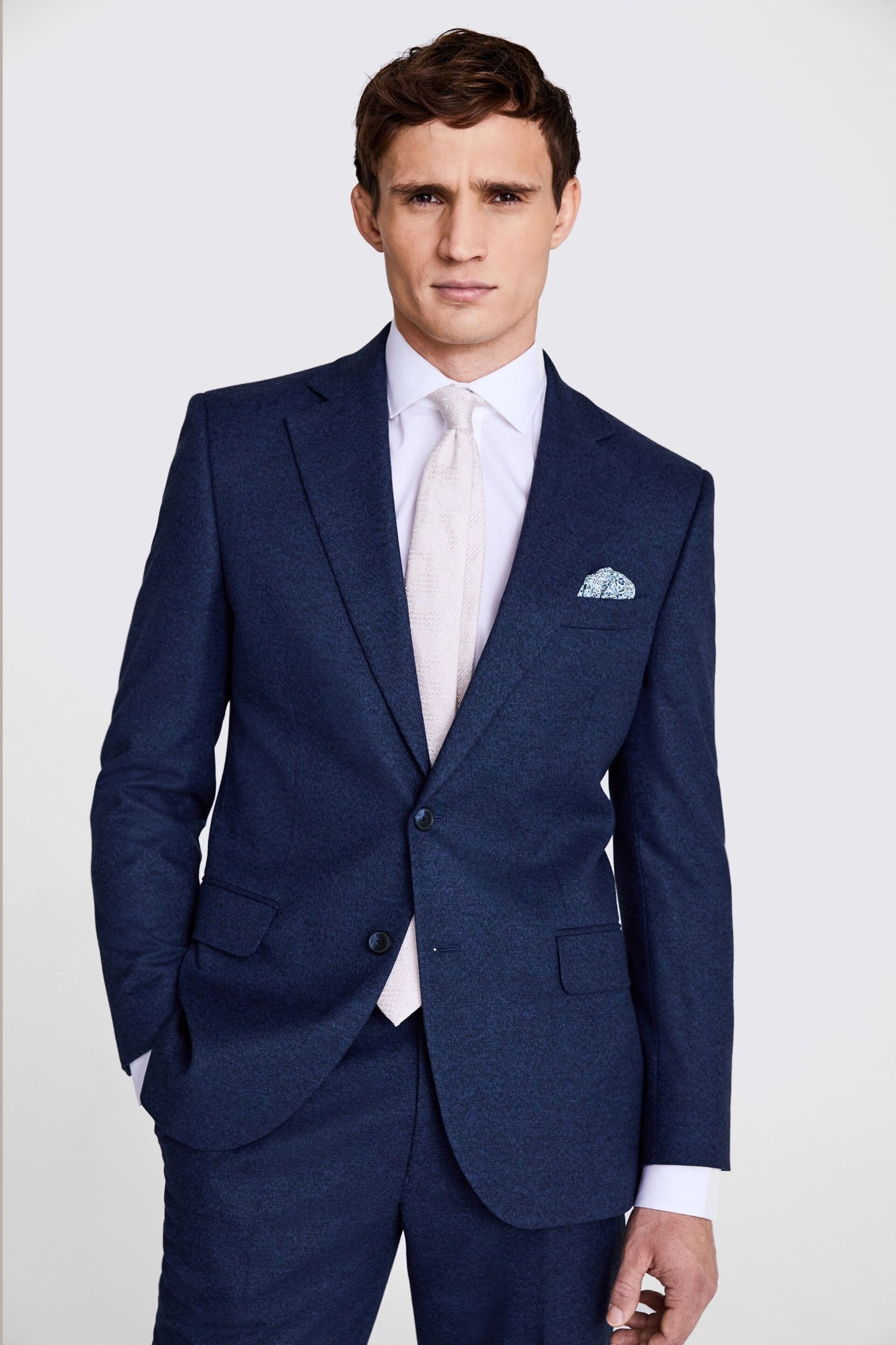 MOSS Tailored Fit Blue Flannel Jacket - Image 5 of 7