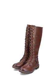 Rieker Womens Zipper Brown Boots - Image 4 of 8