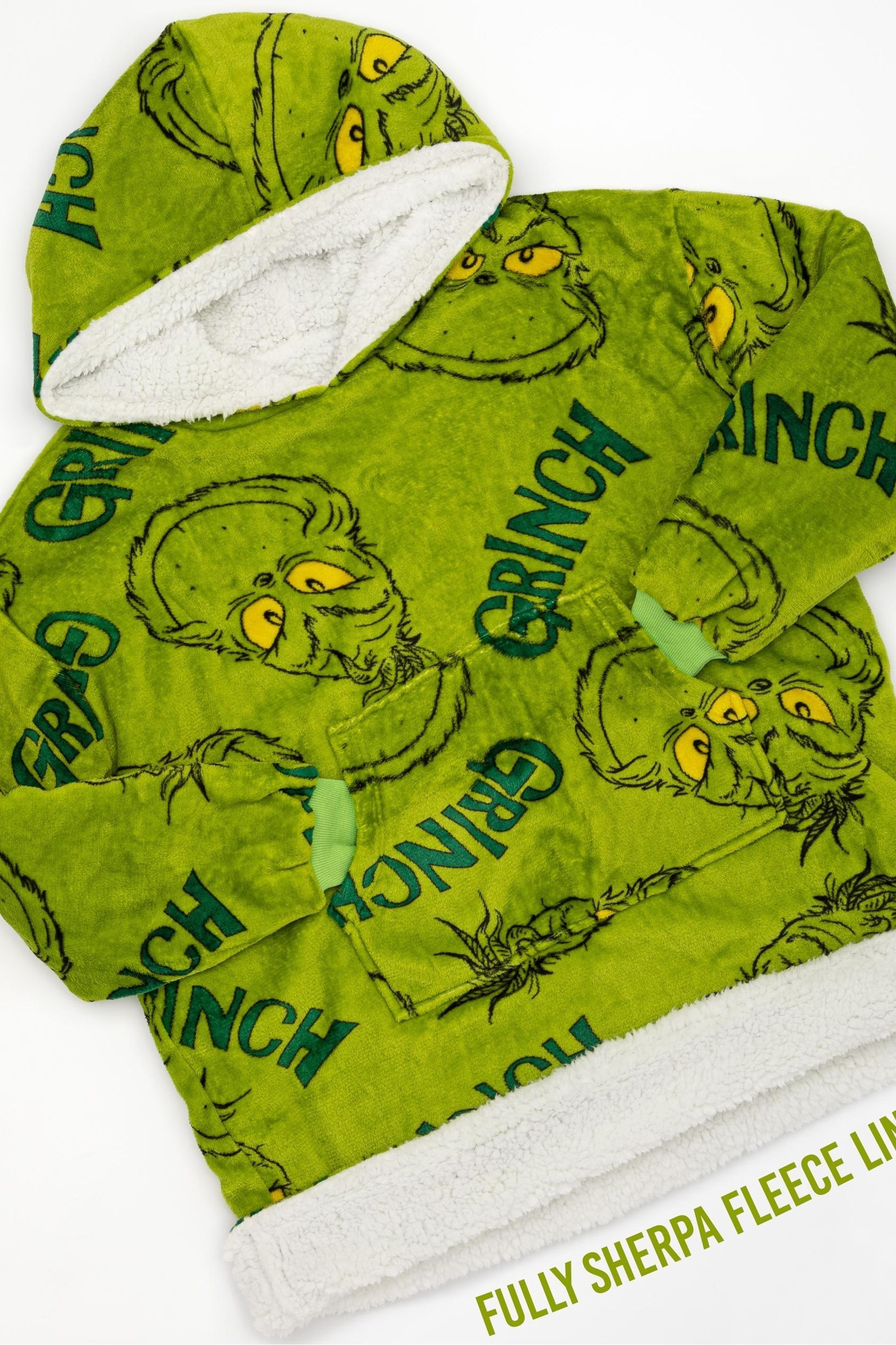Buy Vanilla Underground Green Grinch Kids Blanket Hoodie from Next Luxembourg