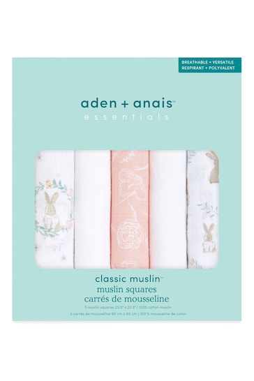 aden + anais Essentials Cotton Muslin Squares 5 Pack