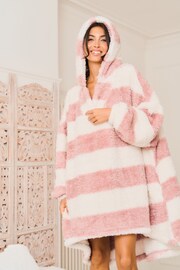 Jim Jam the Label Pink Stripe Oversized Cosy Blanket Hoodie - Image 4 of 5