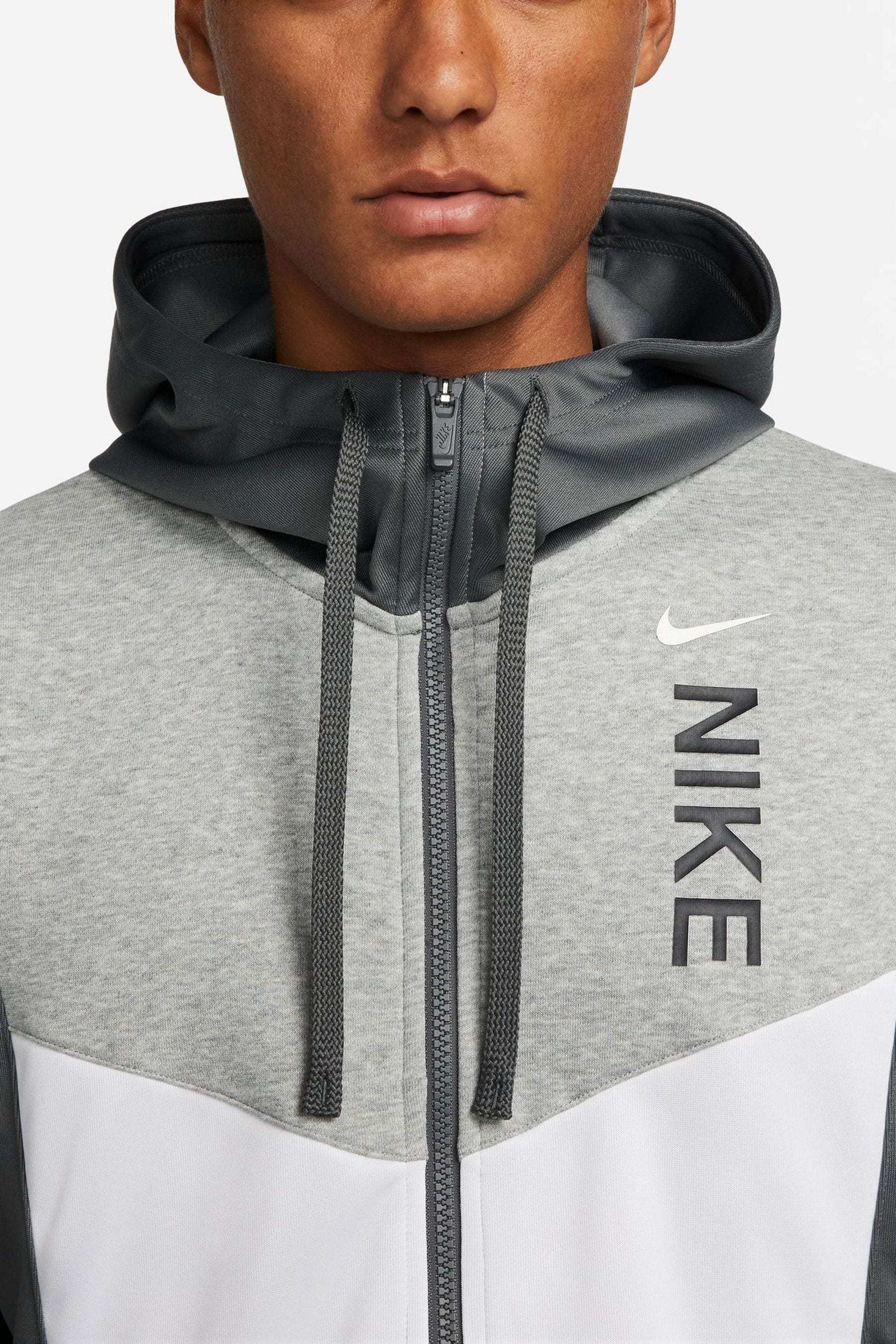Buy Nike Grey Hybrid Full Zip Hoodie from Next Luxembourg