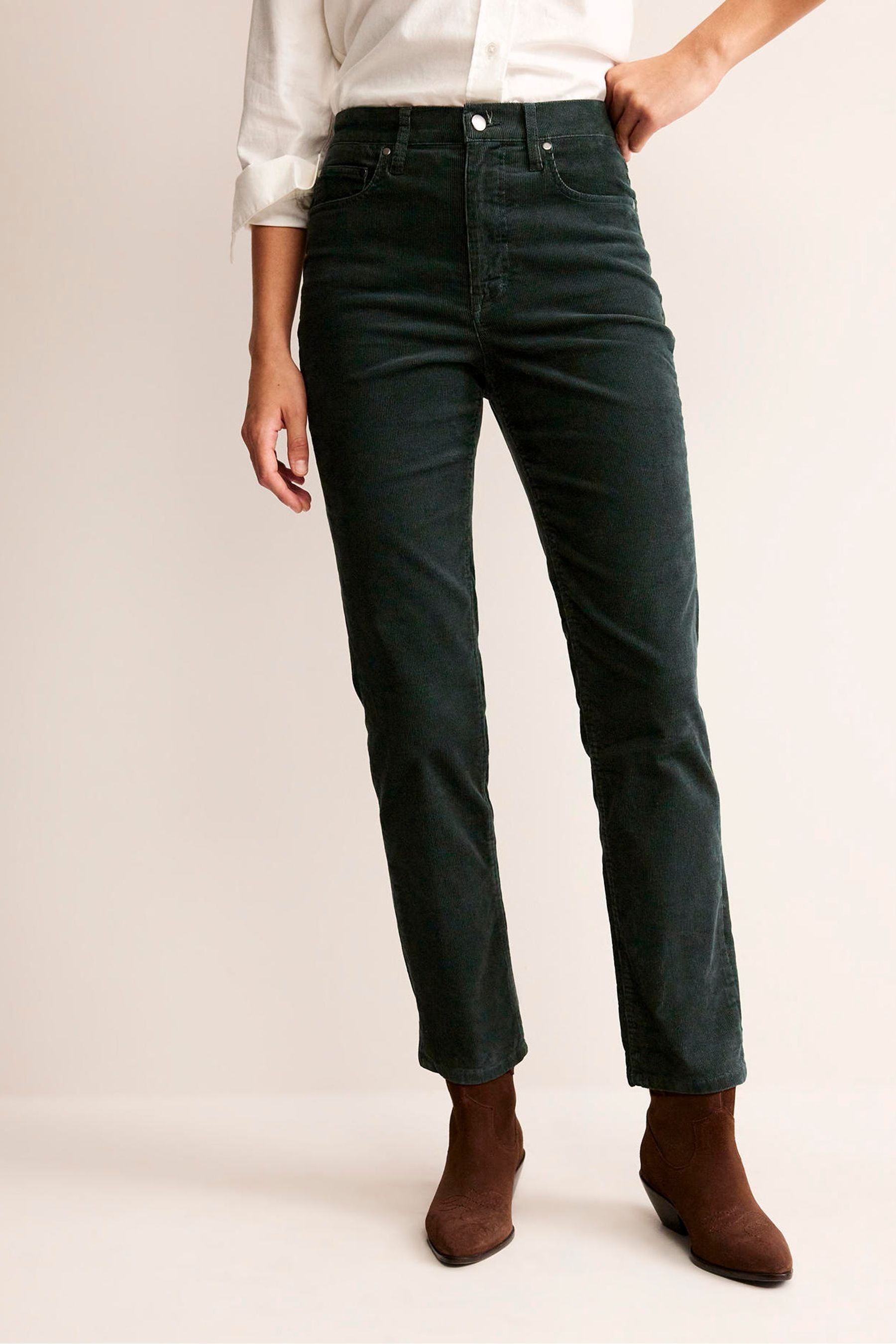 Buy Boden Green Slim Corduroy Straight Jeans from Next Luxembourg