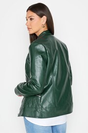 Long Tall Sally Green Faux Leather Funnel Neck Jacket - Image 4 of 5