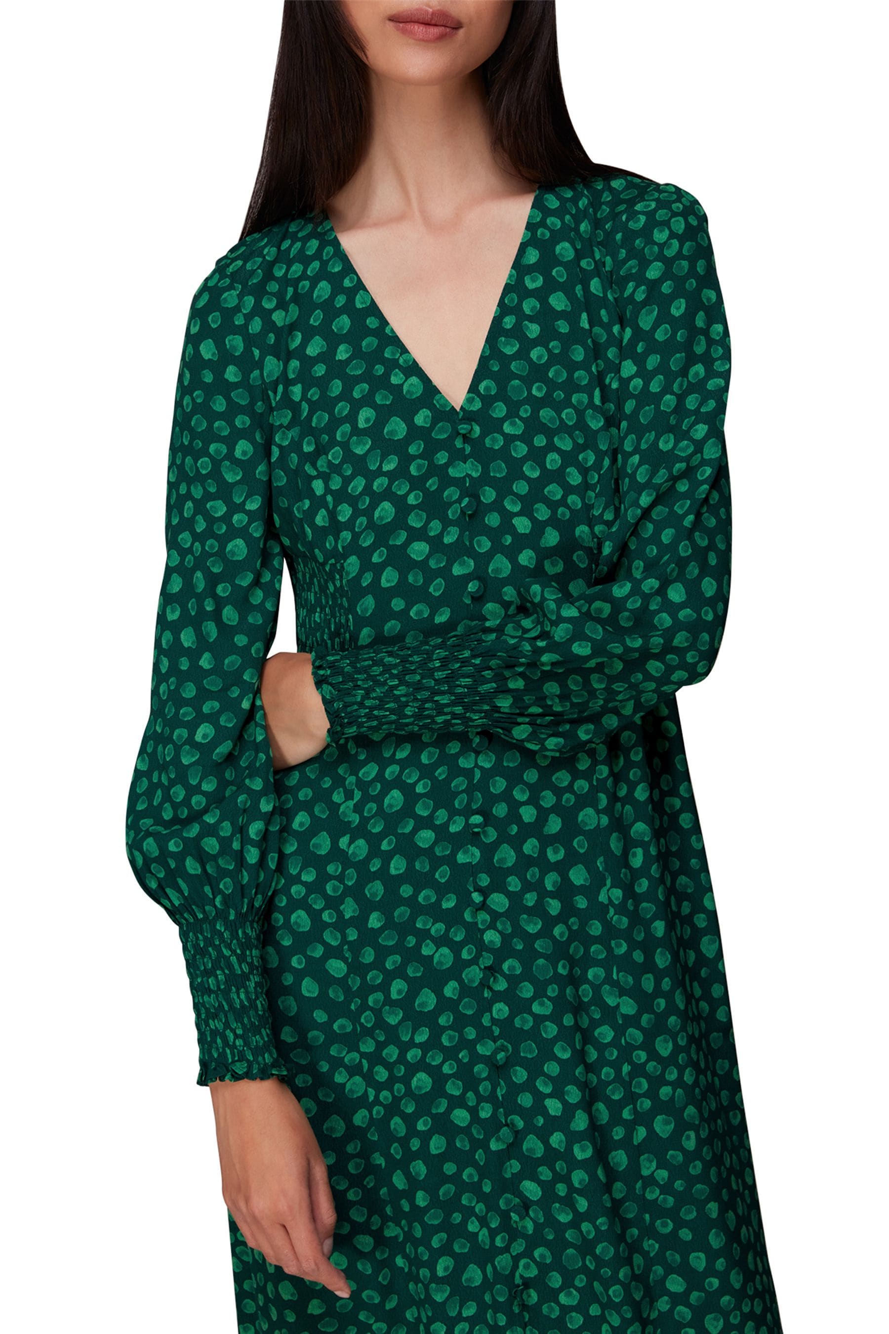 Whistles green spot dress hotsell
