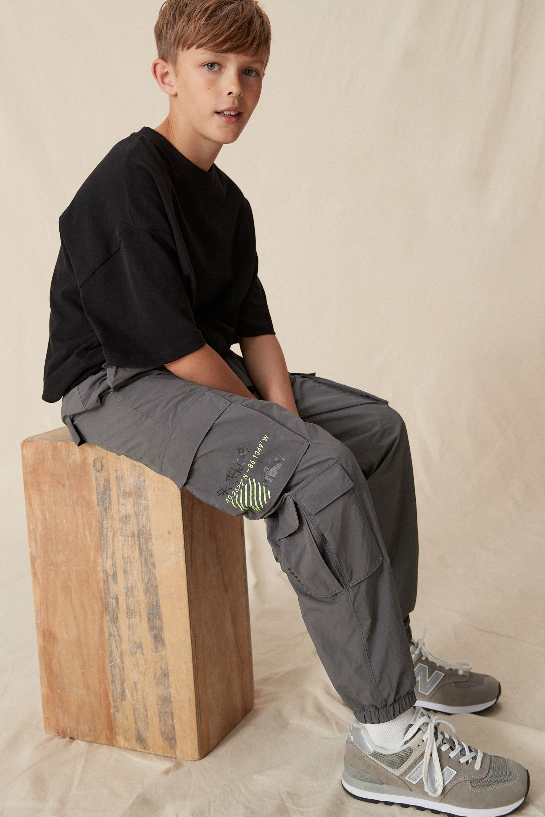 Boys grey hotsell cargo trousers