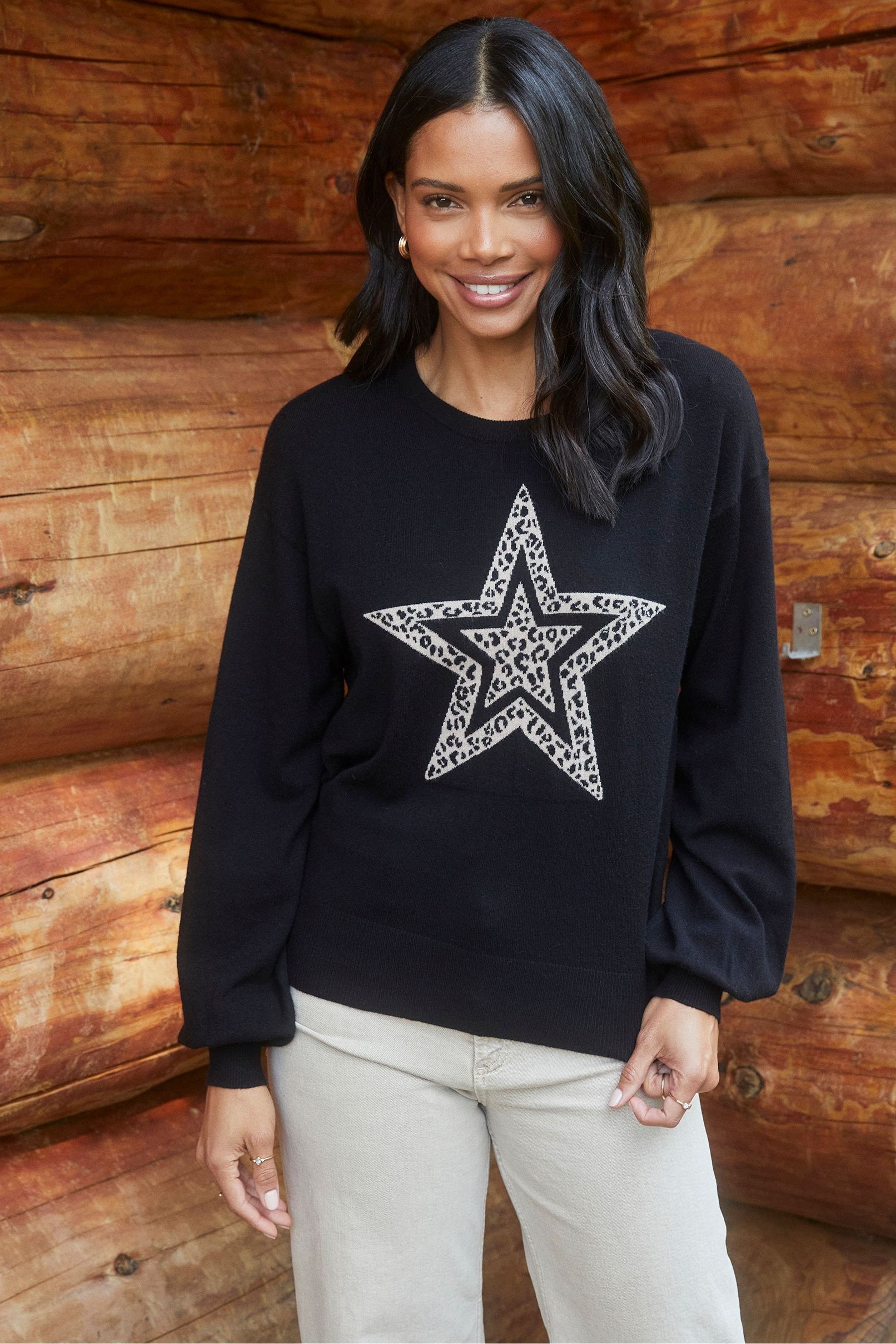 Black jumper with stars cheap