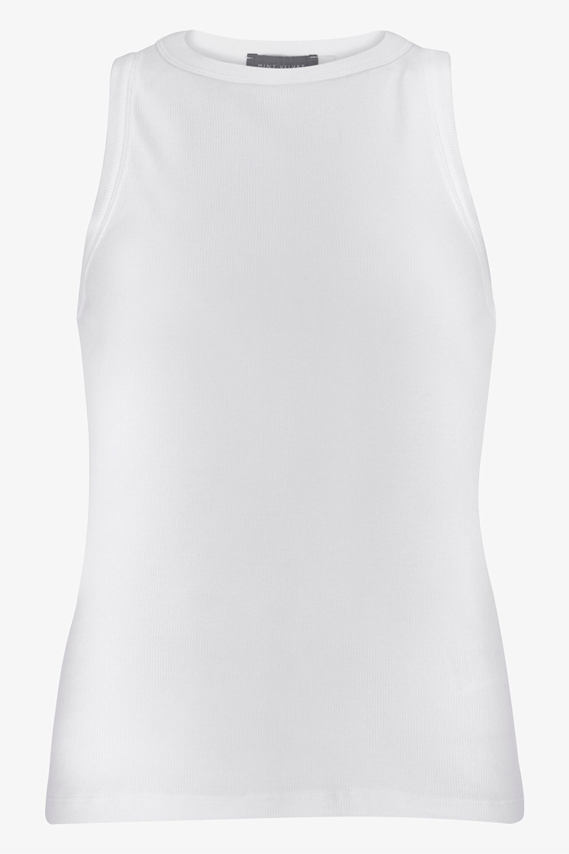 Mint Velvet White High Neck Tank Top - Image 3 of 3