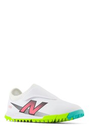 New Balance White Kids Furon Dispatch Hook and Loop Astro Turf v7+ Football Boots - Image 4 of 6