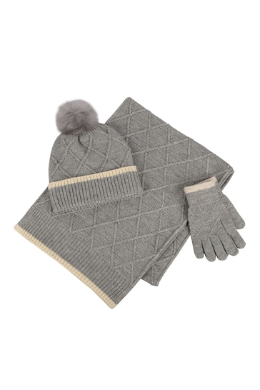 Totes Grey Ladies Hat Scarf & Glove Set