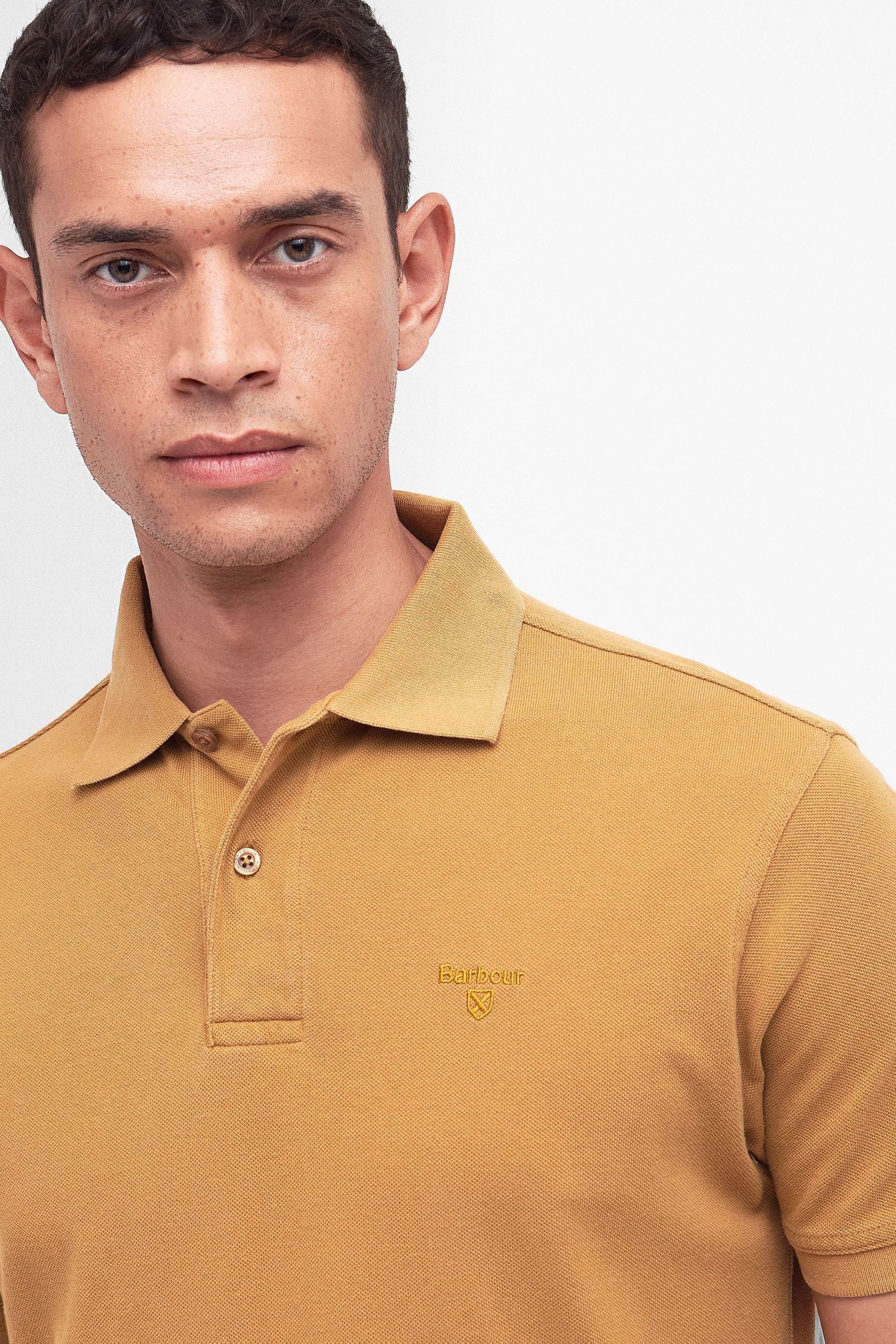 Buy Barbour Gold Washed 100 Cotton Classic Pique Polo Shirt from the Next UK online shop