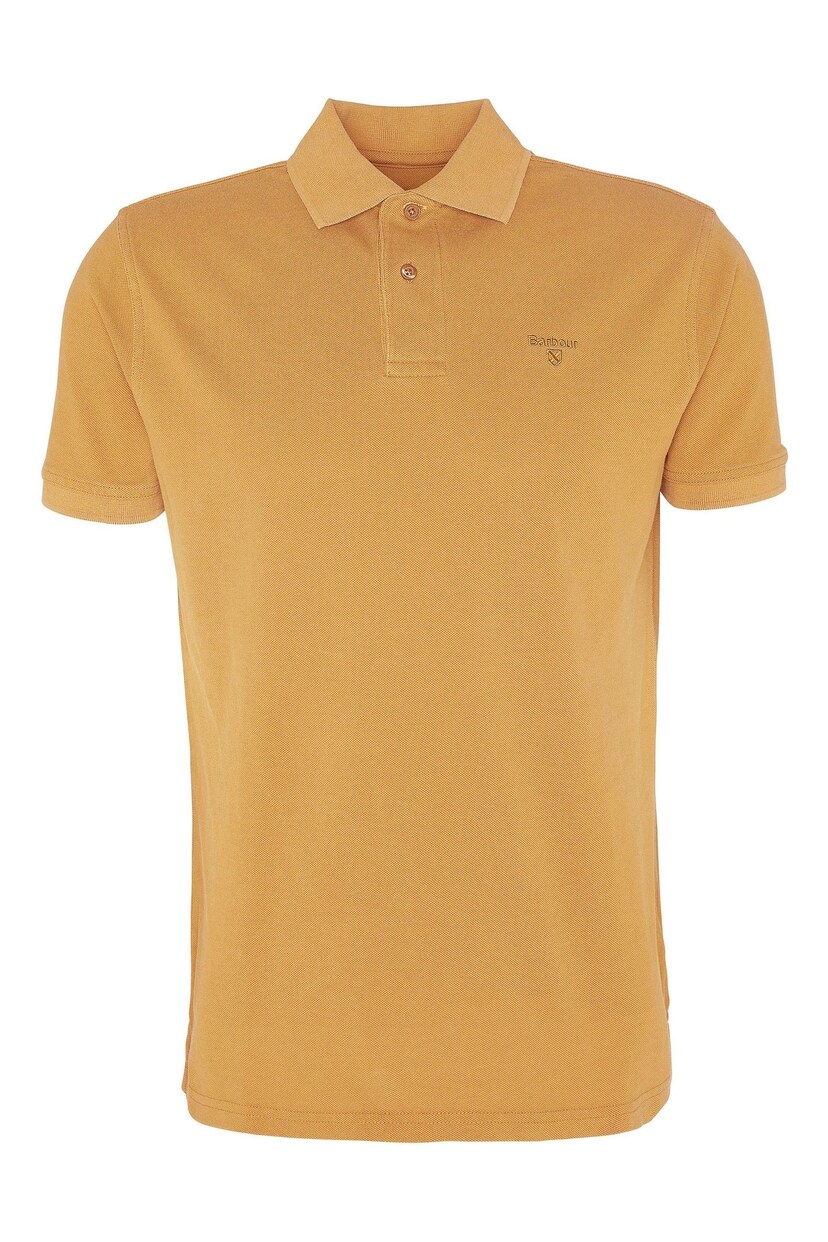 Barbour® Gold Washed Classic Pique Polo Shirt - Image 6 of 6