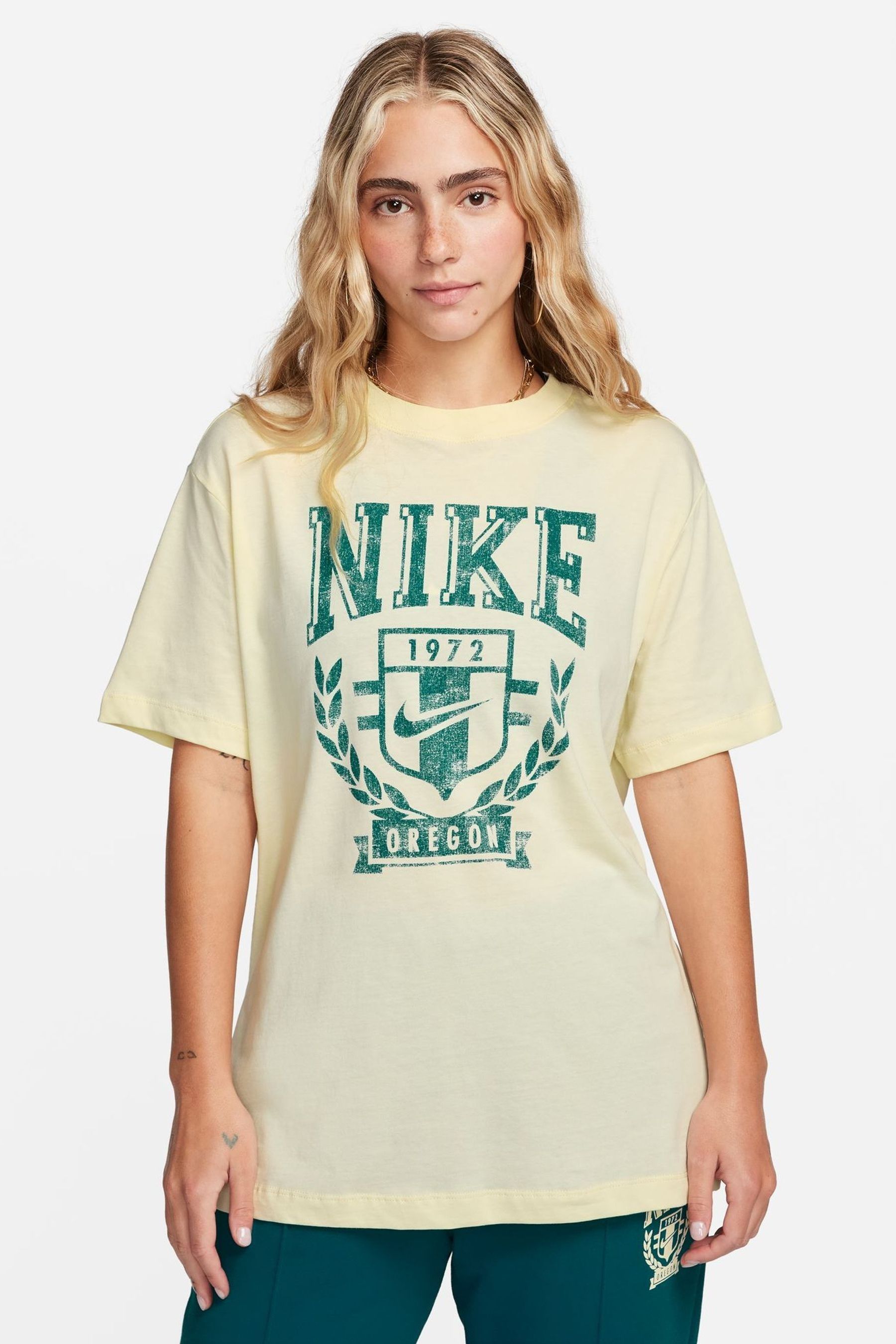 Cream nike shirt top
