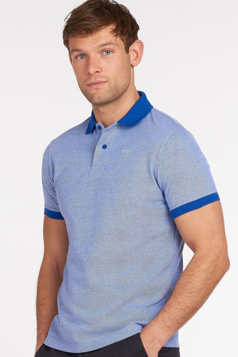 Barbour® Blue Mens Sports Polo Shirt - Image 1 of 4